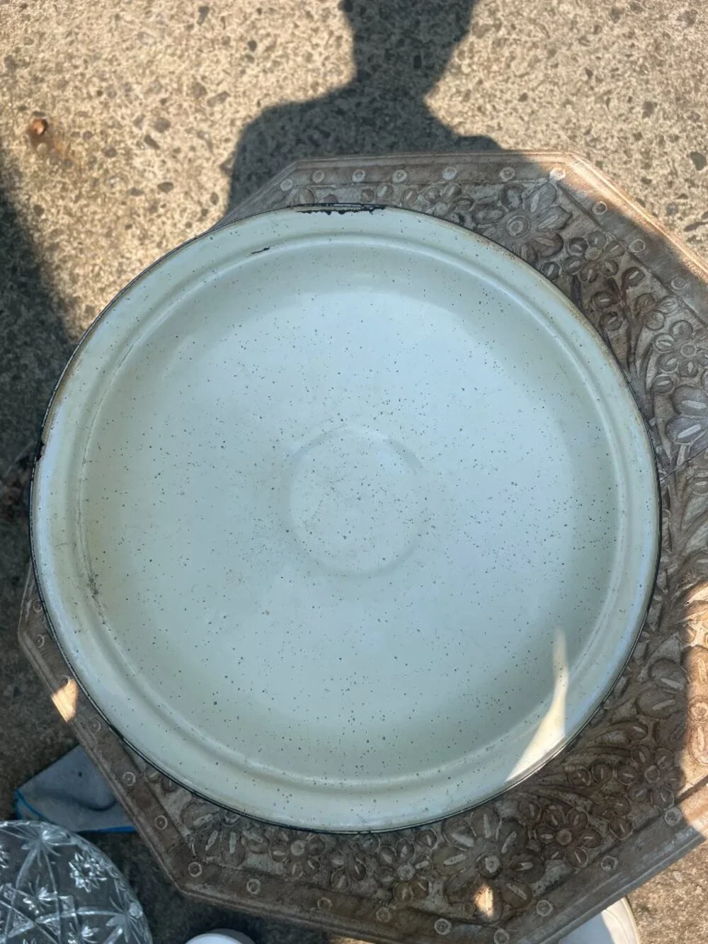Vintage Metal Enamel ware lid 12inches